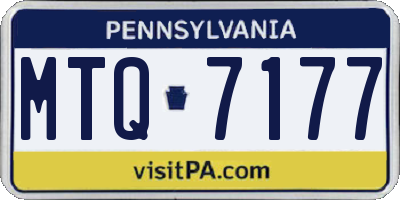 PA license plate MTQ7177