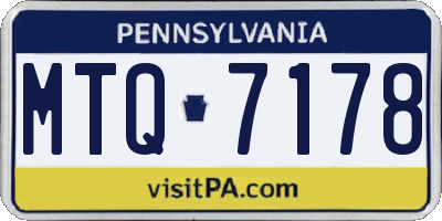 PA license plate MTQ7178