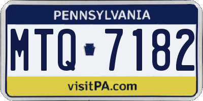 PA license plate MTQ7182
