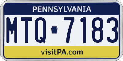 PA license plate MTQ7183