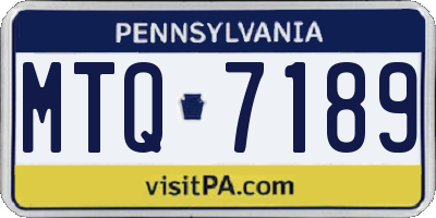 PA license plate MTQ7189