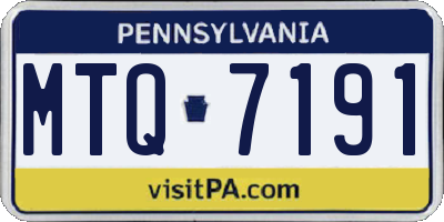 PA license plate MTQ7191