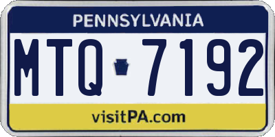 PA license plate MTQ7192