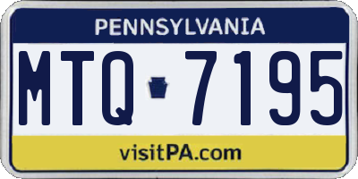 PA license plate MTQ7195