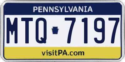PA license plate MTQ7197
