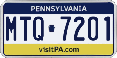PA license plate MTQ7201