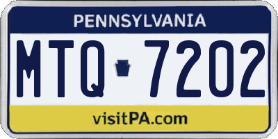 PA license plate MTQ7202