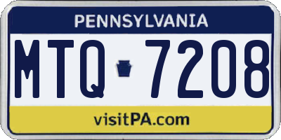 PA license plate MTQ7208