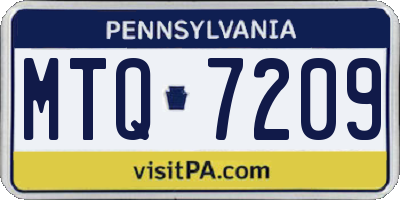 PA license plate MTQ7209