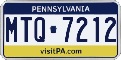 PA license plate MTQ7212