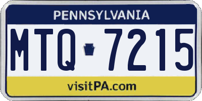 PA license plate MTQ7215
