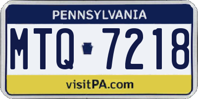 PA license plate MTQ7218