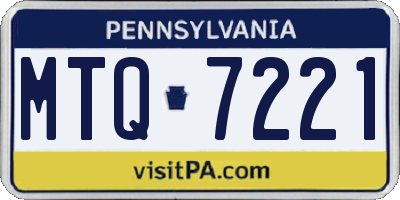 PA license plate MTQ7221