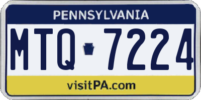 PA license plate MTQ7224