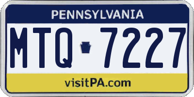 PA license plate MTQ7227