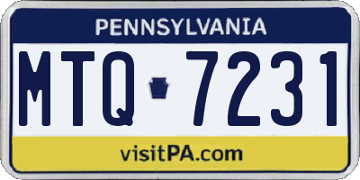 PA license plate MTQ7231
