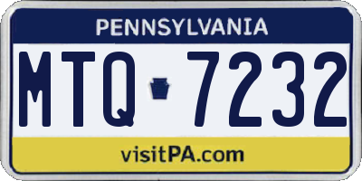 PA license plate MTQ7232