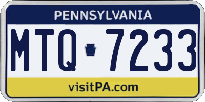 PA license plate MTQ7233