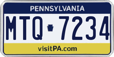 PA license plate MTQ7234