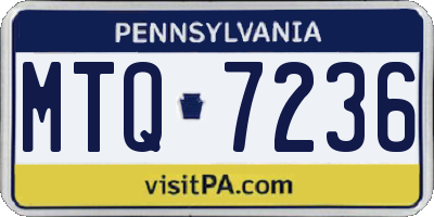 PA license plate MTQ7236