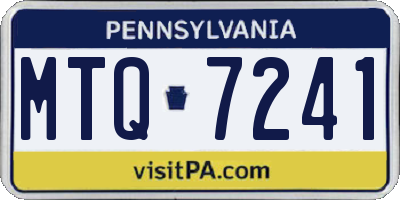 PA license plate MTQ7241