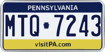PA license plate MTQ7243