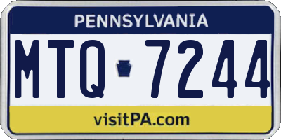 PA license plate MTQ7244
