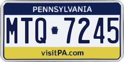 PA license plate MTQ7245