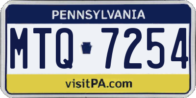 PA license plate MTQ7254