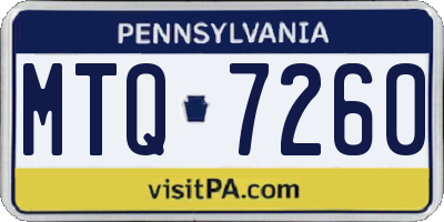 PA license plate MTQ7260