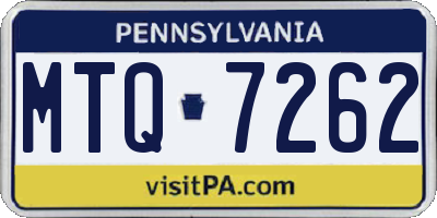 PA license plate MTQ7262
