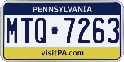 PA license plate MTQ7263