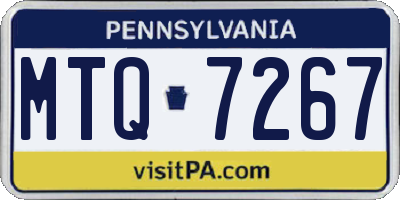 PA license plate MTQ7267