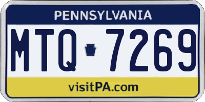 PA license plate MTQ7269