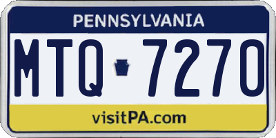 PA license plate MTQ7270