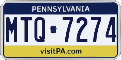 PA license plate MTQ7274