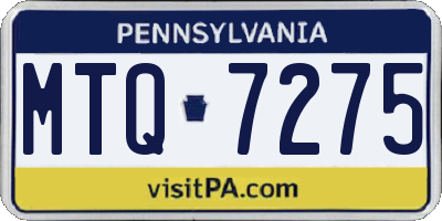 PA license plate MTQ7275