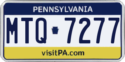 PA license plate MTQ7277