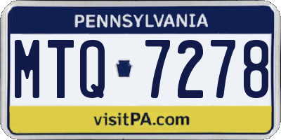 PA license plate MTQ7278