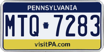PA license plate MTQ7283
