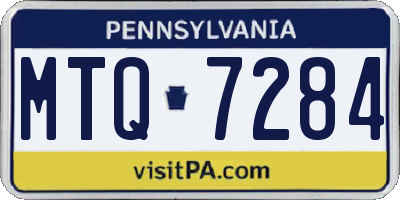 PA license plate MTQ7284