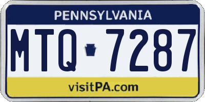 PA license plate MTQ7287