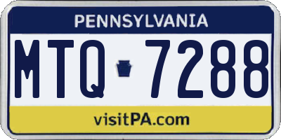 PA license plate MTQ7288
