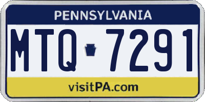 PA license plate MTQ7291