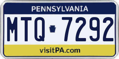PA license plate MTQ7292