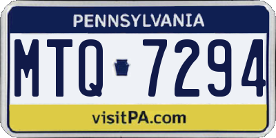 PA license plate MTQ7294