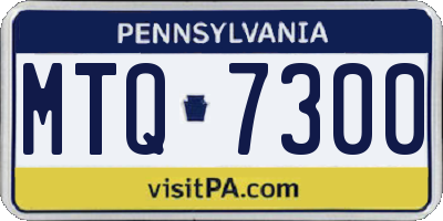 PA license plate MTQ7300