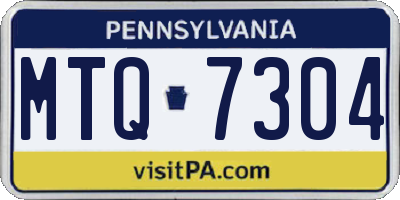 PA license plate MTQ7304