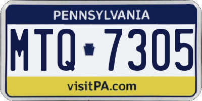 PA license plate MTQ7305