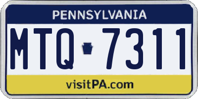 PA license plate MTQ7311